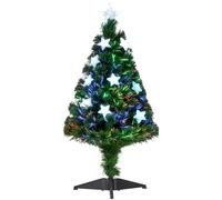 HOMCOM Árbol de Navidad 90cm Artificial Árbol de Pino 90 Ramas Verde | Decoración Navideña, 12 LED de 3 Colores, PVC