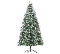 HOMCOM Árbol de Navidad Artificial Ø105x210 cm con 1440 Puntas de PVC y 75 Piñas con Base Plegable y Soporte de Acero Interiores Verde Aosom España