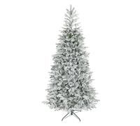 HOMCOM Árbol de Navidad Artificial Ø119x210 cm, Árbol de Navidad Nevado, Abeto Artificial con 1154 Ramas Articuladas, Base Plegable, Fácil de Montar, Decoración para Hogar, Oficina, Fiestas