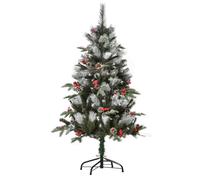 HOMCOM Árbol de Navidad Artificial 120 cm con 266 Ramas 27 Piñas y 27 Bayas Decoración Navideña para Interiores Verde Aosom España