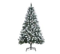 HOMCOM Árbol de Navidad Artificial 150cm con 41 Piñas Hojas de PVC Efecto Nieve Base Plegable y Soporte Metálico para Interiores Verde Aosom España