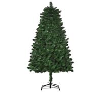 HOMCOM Árbol de Navidad Artificial 150 cm Ignífugo con 454 Ramas 2 Tipos de Puntas de PVC Base Plegable y Soporte de Acero Verde Aosom España