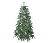 HOMCOM Árbol de Navidad Artificial 150 cm, Ramas Realistas con Efecto Nieve, Árbol de Navidad con Soporte de Acero, Base Plegable, Montaje Rápido, Decoración Navideña para Hogar, Fiesta