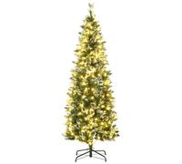 HOMCOM Árbol de Navidad Artificial 180 cm con 240 Luces LED y 618 Ramas Árbol con Soporte de Acero Ø68x180 cm Verde Aosom España