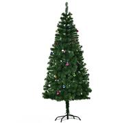 HOMCOM Árbol de Navidad Artificial 180 cm con 624 Ramas Adornos Piñas Decoración Navideña para Interiores Verde Aosom España