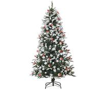 HOMCOM Árbol de Navidad Artificial 180 cm con 678 Ramas 53 Piñas Verde