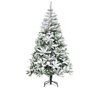 HOMCOM Árbol de Navidad Artificial 180 cm con Nieve y 750 Ramas Verde