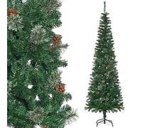 HOMCOM árbol de Navidad Artificial 195 cm 556 Ramas con 27 pinos + Soporte pie Plegable Verde