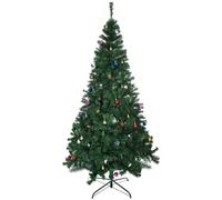 HOMCOM Árbol de Navidad Artificial 210 cm con 1036 Ramas Adornos Piñas Decoración Navideña para Interiores Verde Aosom España