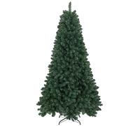 HOMCOM Árbol de Navidad Artificial 210 cm con 1064 Ramas de Alambre de Memoria y Base Plegable Árbol de Navideño Verde