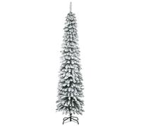 HOMCOM Árbol de Navidad Artificial 210 cm con Nieve con 490 Ramas Hojas de PVC verde