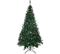 HOMCOM Árbol de Navidad Artificial 210 cm Ignífugo con 1036 Ramas Adornos Decorativos Hojas de PVC Apertura Automática Soporte Metálico Decoración Navideña para Interiores Verde