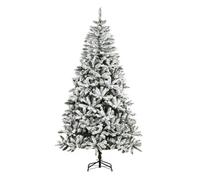 HOMCOM Árbol de Navidad Artificial 225 cm con Nieve Ignífugo con 1300 Ramas Decoración Navideña para Interiores Verde Aosom España