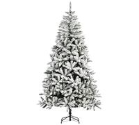 HOMCOM Árbol de Navidad Artificial 180 cm con Nieve Ignífugo con 750 Ramas Decoración Navideña para Interiores Verde
