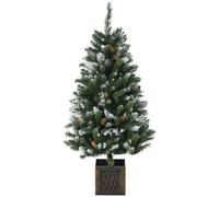 HOMCOM Árbol de Navidad Artificial con Maceta Nevado 20 Piñas 120 cm Verde