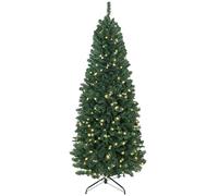 HOMCOM Árbol de Navidad artificial de 180 cm con luces LED de colores sincronizadas y mando a distancia, Árbol de Navidad con 12 modos, temporizador, 899 puntas de ramas articuladas, soporte metálico