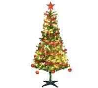 HOMCOM Árbol de Navidad Artificial de 480 Ramas con 150 Luces LED con 8 Modos y 100 Decoraciones Acero Ø86x180 cm Verde Aosom España