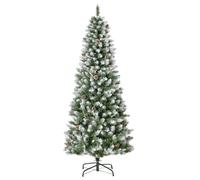 HOMCOM Árbol de Navidad Artificial Diám.75x180cm con 630 Puntas de PVC y 37 Piñas Decoración con Base Plegable y Soporte de Acero Verde Aosom España