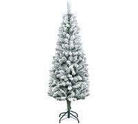 HOMCOM Árbol de Navidad Artificial Nevado 150 cm con 317 Ramas y Soporte de Metal Árbol de Navideño para Salón Interior Verde