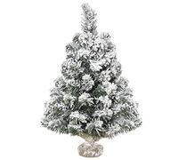 HOMCOM Árbol de Navidad Artificial Pequeño 60 cm 67 Ramas Verde y Blanco