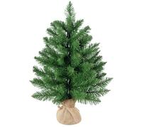HOMCOM Árbol de Navidad Artificial Pequeño 60 cm 70 Ramas Verde | Base de Tela, Mini Árbol Navideño Realista, para Interior