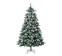 HOMCOM Árbol de Navidad 2012 Ramas con Soporte Metálico 210 cm Verde