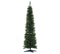 HOMCOM Árbol de Navidad Estrecho 180 cm, Árbol Artificial con 390 Ramas, Base de Plástico Desmontable, Fácil Montaje, para Salón Interior, Verde