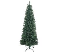 HOMCOM Árbol de Navidad Estrecho 210 cm Árbol de Navidad Grande Tipo Lápiz con Base Plegable y 687 Ramas para Dormitorio Oficina Verde
