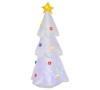 HOMCOM Árbol de Navidad Inflable 122 cm de Altura con Luces LED e Inflador Decoración para Interiores Exteriores 60x51x122 cm Blanco Aosom España