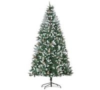 HOMCOM Árbol de Navidad Artificial Ø105x210 cm con 1440 Puntas de PVC y 75 Piñas con Base Plegable y Soporte de Acero Interiores Verde Aosom España