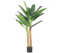 HOMCOM Árbol de Plátano Artificial 150 cm, Planta Artificial Decorativa con Maceta y 2 Troncos, para Decoración del Interior, Hogar, Oficina, Salón, Verde