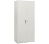 HOMCOM Archivador de Oficina Armario con Llave Estantes Ajustable Metálico para Oficina Estudio Salón 80x40x180 cm Blanco Aosom España