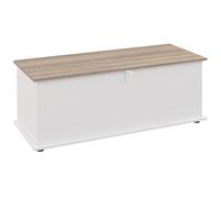HOMCOM Arcón de Almacenamiento con Tapa Carga Máx. 60 kg para Dormitorio Salón 100x40x40 cm Natural y Blanco