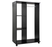 HOMCOM Armario Abierto Colgador con Ruedas Madera Colgada y Doblada 80x40x128cm Blanco Aosom España
