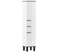 HOMCOM Armario Alto de Baño con Cajón 2 Puertas y Estantes Ajustable Mueble Auxiliar de Baño Anti-vuelco 34x32x170 cm Blanco