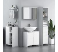 HOMCOM Armario Alto de Baño con Puerta 2 Estantes Abiertos 30x30x160 cm Blanco