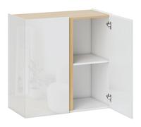 HOMCOM Armario, Aparador con Puertas de Cierre Suave, Estante Ajustable, para Salón, Cocina, Comedor, Blanco