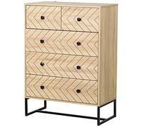 HOMCOM Armario Auxiliar Cajonera Cómoda 5 Cajones Mesilla de Noche Organizador Almacenaje Oficina 80x39,5x110cm