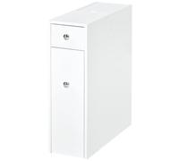 HOMCOM Armario Auxiliar de Baño con 2 Cajones 17x48x58 cm Blanco | Mueble de Baño Estrecho, Compartimiento Superior con Tapa, para Lavabo, Ducha