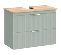 HOMCOM Armario bajo Lavabo 2 cajones 80x40x60cm Verde & Madera Natural | Armario bajo lavabo moderno para baño