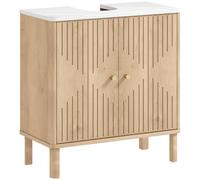 HOMCOM Armario bajo Lavabo de baño para Lavabo, Unidad de Lavabo de Roble | Independiente, estante ajustable, tapa con efecto mármol, sin o con pedestal