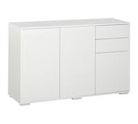 HOMCOM Armario de almacenamiento Aparador 2 Cajones Empujar y hacer clic 117x36x74 cm Blanco Aosom España