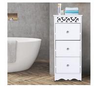 HOMCOM Armario de Almacenamiento Cajonera Multifuncional Gabinete Mueble para Cocina Salón Dormitorio Baño 3 Cajones 29.8x29.8x68.5cm Aosom España