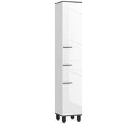 HOMCOM Armario de baño Alto, estantes Ajustables, cajón | Unidad de almacenamiento de baño, puertas dobles, cuarto húmedo.