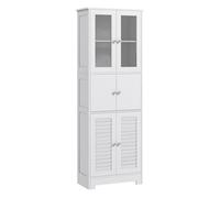 HOMCOM Armario de Baño Alto 6 Puertas Antivuelco 60x30x170,5 cm Blanco