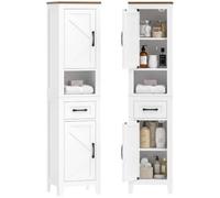 HOMCOM Armario de Baño Alto Mueble de Baño Estrecho 34,5x30x148 cm Blanco