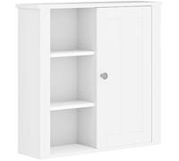 HOMCOM Armario de baño, Armario de Pared 53x15x51 cm, Blanco | Moderno, estantes ajustables, armario