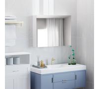 HOMCOM Armario de Baño con Espejo Armario de Pared 2 Puertas con 3 Estantes Interiores para Dormitorio Salón 80x15x60 cm Blanco
