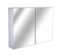 HOMCOM Armario de Baño con Espejo Armario de Estantes Interiores Estilo Moderno para Dormitorio Salón 80x15x60 cm