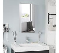 Armario De Baño Espejo De Acero Inoxidable Vidrio Homcom 30x14x55 Cm